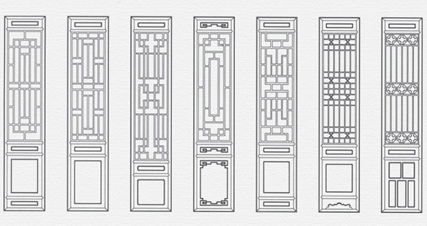 美兰常用中式仿古花窗图案隔断设计图