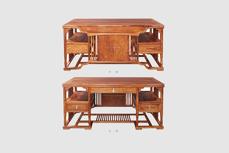 美兰中式家居装饰书房桌椅组合家具效果图