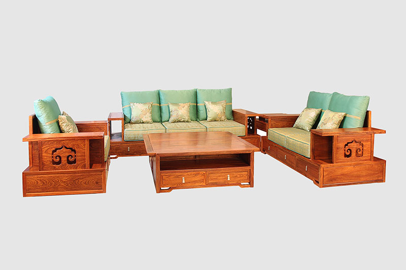 美兰中式实木沙发简直太美了